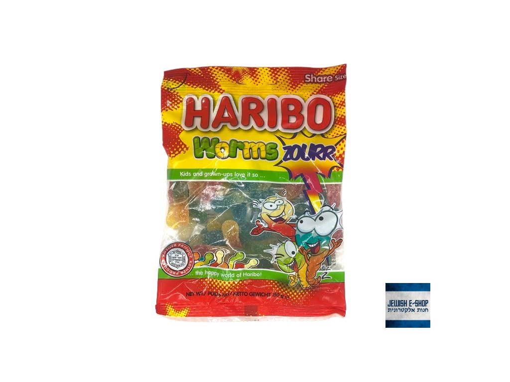 Kosher Haribo Worms  - ovocné bonbóny 150g