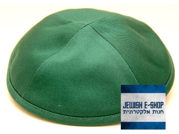 Zelená látková kippa - jarmulka
