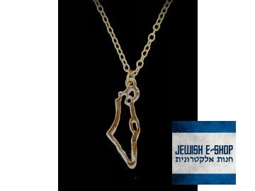 Pendant Contour of Israel - Gold Color