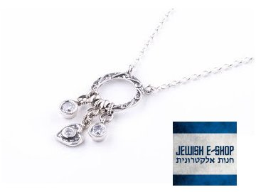 Izraelský stříbrný náhrdelník se zirkony Ag 925/1000