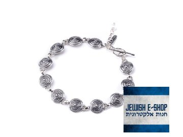 Izraelský stříbrný náramek zdobený spirálkami 925/1000