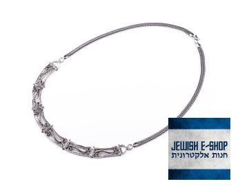 Izraelský stříbrný náhrdelník s granátem Ag 925/1000