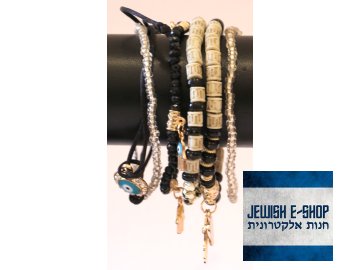 Černý náramek ze 6-ti náramků - Judaica