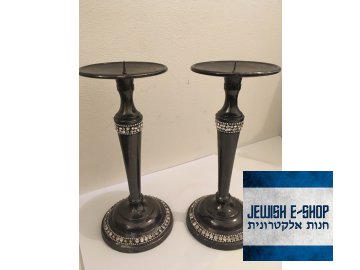 SHABBAT SHALOM svícny s kamínky 22 cm vysoké