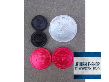 Chanukové čokoládové košer penízky Tricolor - Chanuka geld Belgium Chocolate