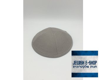Šedá látková kippa - jarmulka s lemem