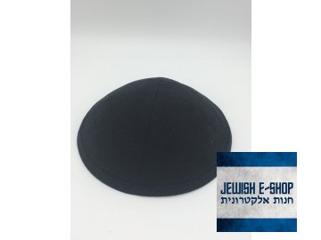 Černá látková kippa - jarmulka s lemem