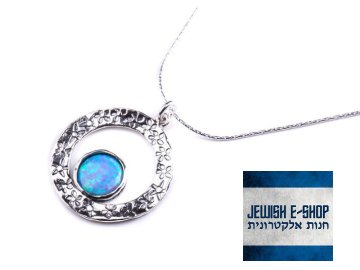 Izraelský stříbrný náhrdelník s opálem Ag 925/1000