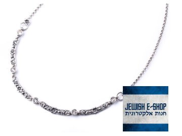 Izraelský stříbrný náhrdelník se zirkony Ag 925/1000