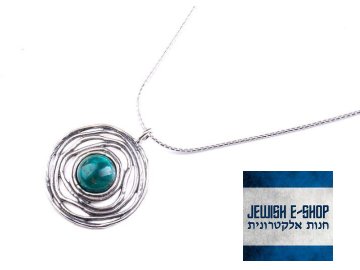 Izraelský stříbrný náhrdelník s tyrkysem Ag 925/1000 top produkt