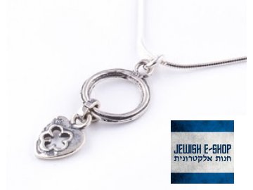 Izraelský stříbrný náhrdelník se srdíčkem Ag 925/1000