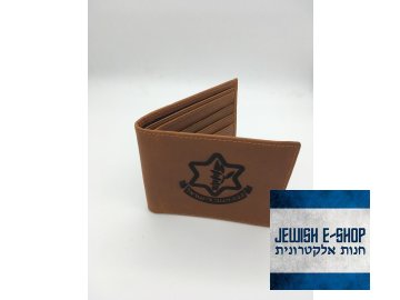 Světle hnědá kožená peneženka IDF - znak Israel Defense Forces