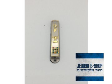 Mezuza Menora a 12 kamenů - - 7 cm
