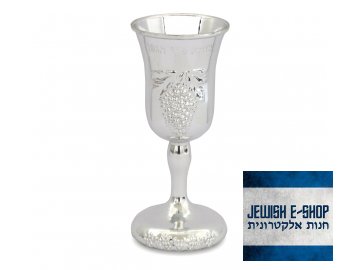 Plastic Kiddush Cup, Silver Color, 14 cm