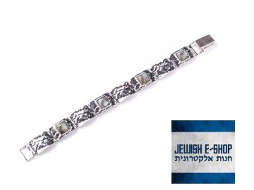 Izraelský stříbrný náramek s labradority Ag 925