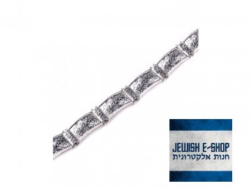 Izraelský stříbrný náramek zdobený kytičkami Ag 925