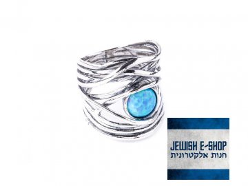 izraeli ezüst gyűrű opállal - 7-es Ag 925-ös méret