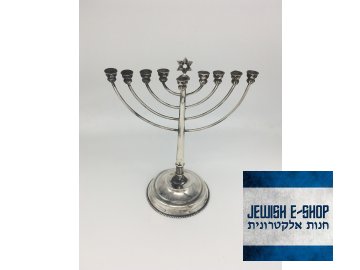 Jednoduše krásná střírná Chanukije - Ag 800/1000 - 18 cm vysoká