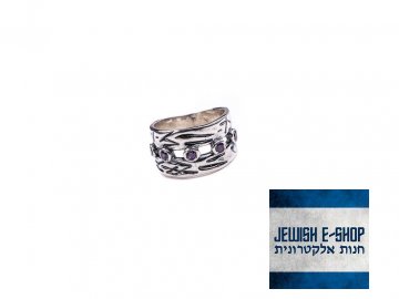 Izraelský stříbný prsten se zirkony - Velikost 7 Ag 925