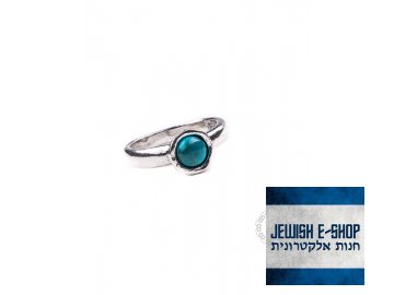 Stříbrný prsten s tyrkysem - Velikost 9 - Ag 925/1000 - Shablool