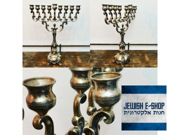 Překrásná Chanukija silver Ag 925/1000 42,5 cm vysoká - HAZORFIM Israel