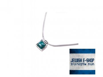 Izraelský stříbrný náhrdelník s tyrkysem Ag 925/1000