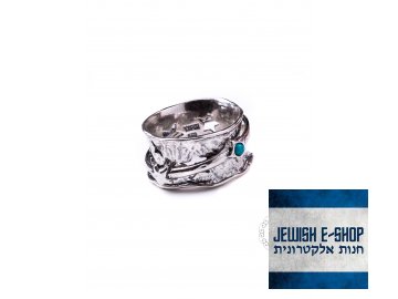 Stříbrný prsten s tyrkysem - Velikost 8 - Ag 925/1000 - Shablool