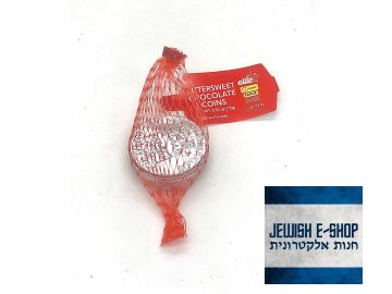 Chanukové čokoládové košer penízky hořké - Chanuka Coins Israel Chocolate