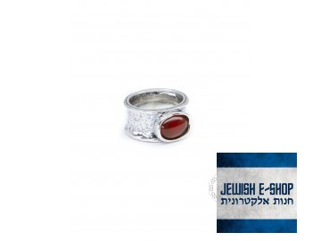 Stříbrný prsten s karneolem - Velikost 8 - Ag 925/1000 - Shablool