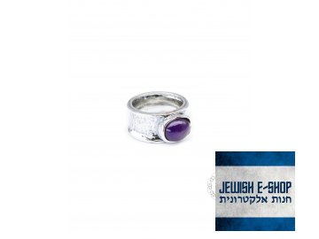 Stříbrný prsten s ametystem - Velikost 8 - Ag 925/1000 - Shablool