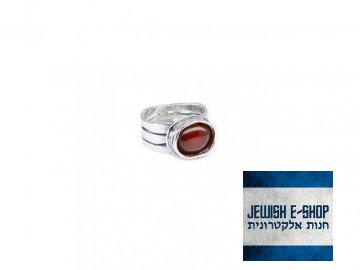 Stříbrný prsten s karneolem - Velikost 8