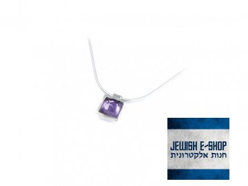 Stříbrný náhrdelník s ametystem - Ag 925/1000 - Shablool