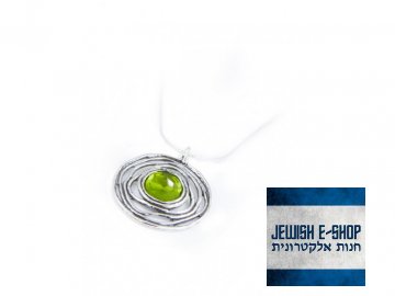 Stříbrný náhrdelník s peridotem - Ag 925/1000 - Shablool