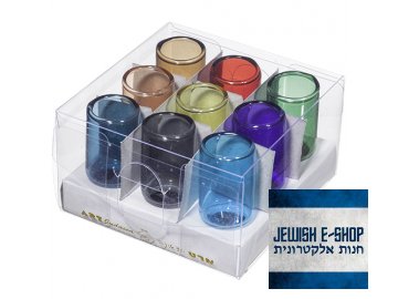 Farebné sklenené nádobky na olej - pre Chanukiju 5 cm