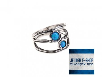 Stříbrný prsten s opály - Velikost 8 - Ag 925/1000 - Shablool