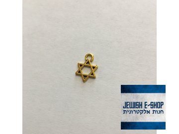 Jewelery pendant Star of David 1 cm - gold color