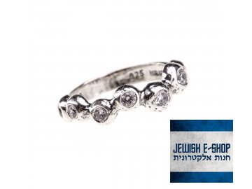 Stříbrný prsten se zirkony - Velikost 8 - Ag 925/1000 - Shablool