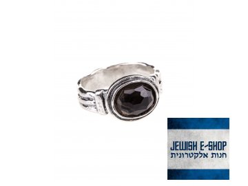 Strieborný prsteň so smoky quartz - Veľkosť 8