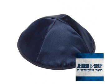 Dunkelblau Satin-Kippa 20 cm - DAS GÜNSTIGSTE DUNKEL KIPPA IN DER TSCHECHISCHEN REPUBLIK UND SR