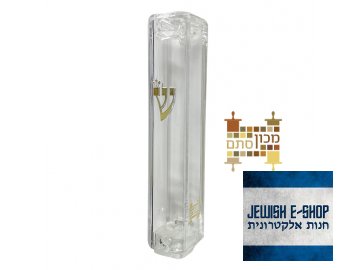 Transparent plastic mezuzah, 7 cm