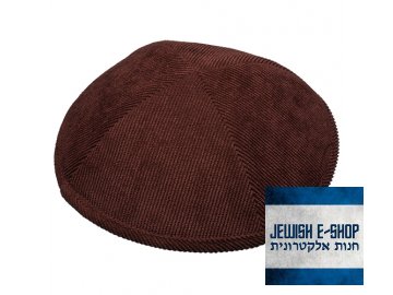 Corduroy kippa - yarmulke bordó, 19 cm