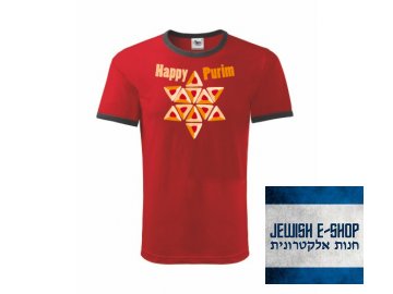 T-shirt - Happy PURIM - "Haman´s ears" - Red