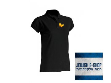 Poloshirt für Damen - Schmetterling - BLACK