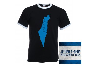 Tričko - Izrael mapa - modrá