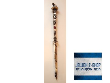 JAD - stříbrné ukazovátko na Tóru BIG se lvem 32 cm