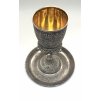 Silver Prophet Elijah's Cup for the Pesach Seder Table with Filigree Saucer