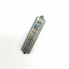 Modrá kovová mezuza se zlatým zdobením, 8 cm (na svitek 6 cm)