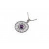 Stříbrný náhrdelník s ametystem - Ag 925/1000 - Shablool