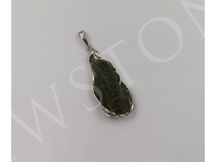 Stříbrný přívěsek - přírodní vltavín 5,6 g, Ag 925/1000+Rh