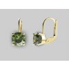 Zlaté náušnice s vltavín 1,86 g, Au 585/1000